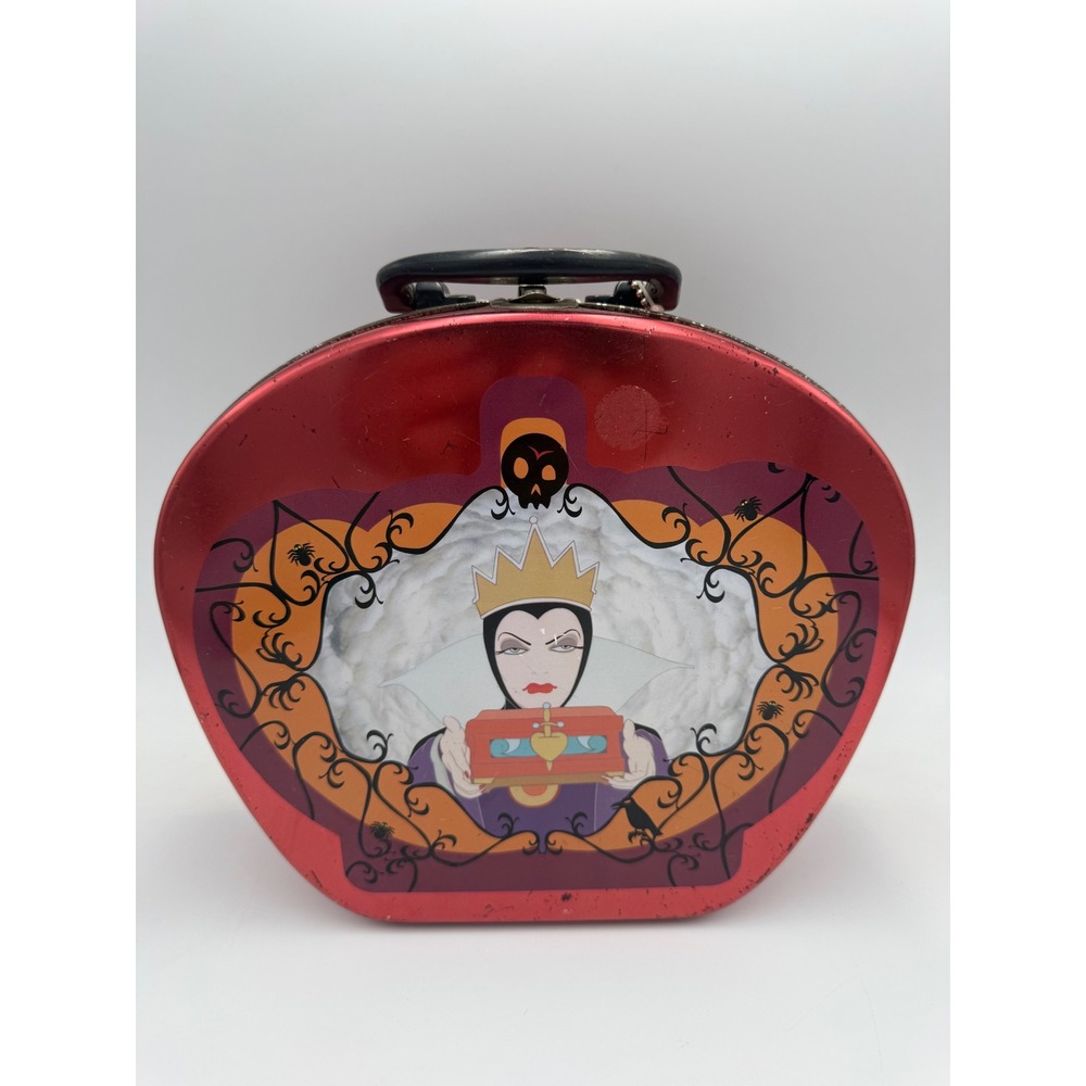 Disney Villains Evil Queen Metallic Red Metal Lunch Box‎ with Bag and Flashlight